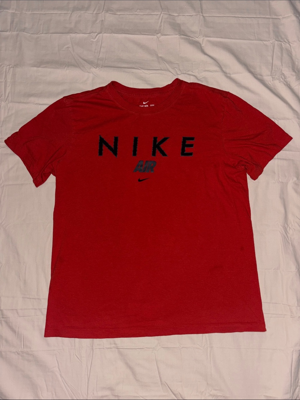 Nike Red 'NIKE AIR' Short Sleeve Tee with Black Print